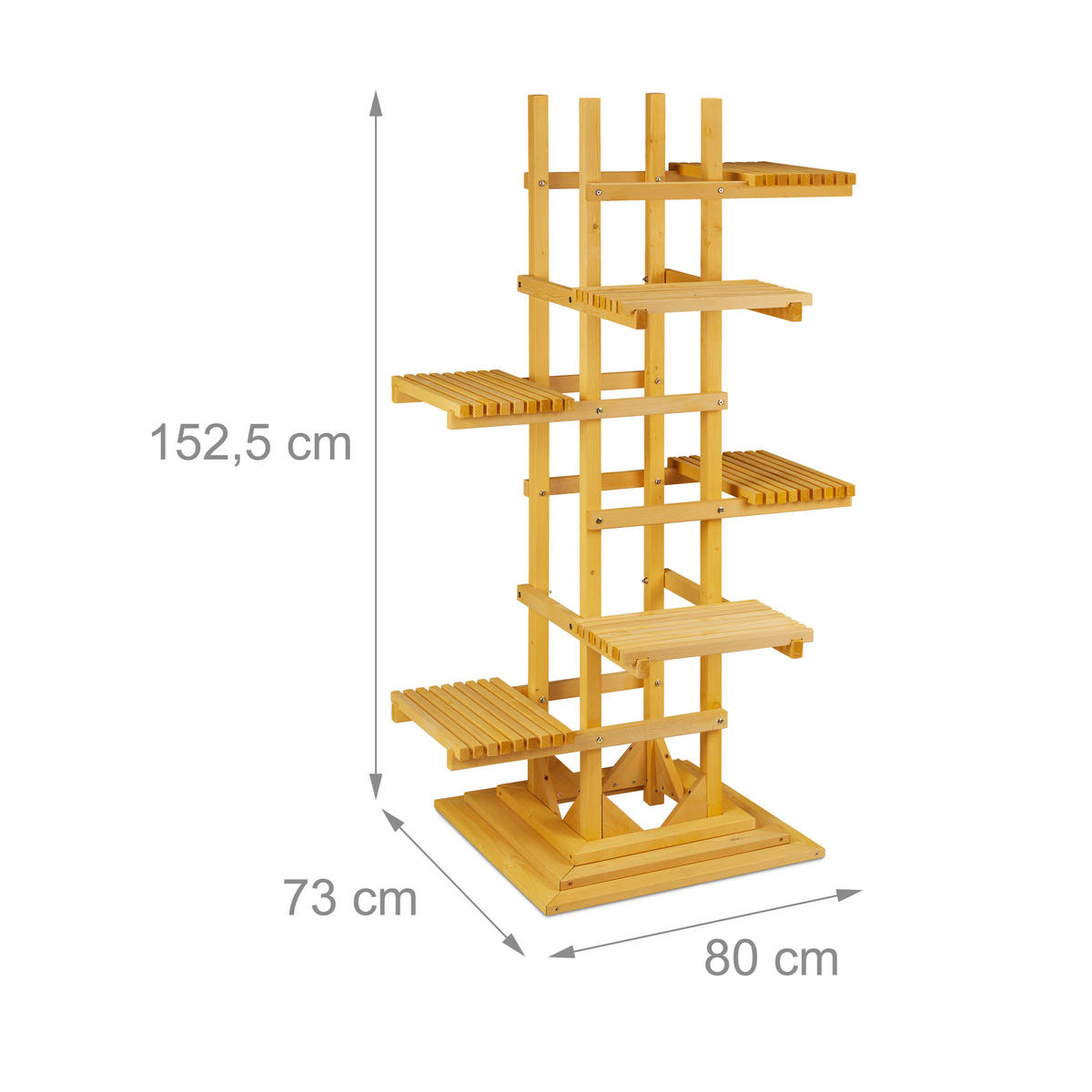 BLUMENTREPPE - Hellbraun, Holz (80/152.5/73cm) - Relaxdays