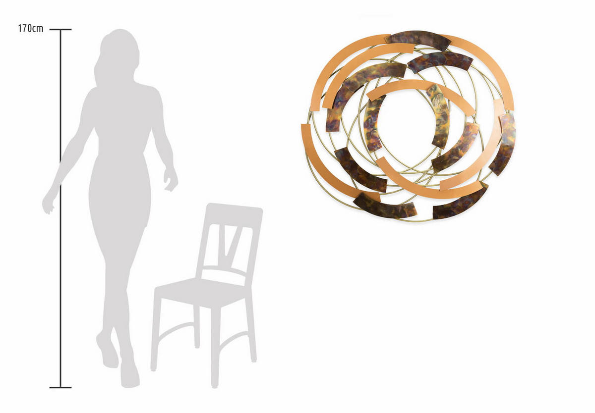 WANDDEKO Kupfer 99/92 cm - Kupferfarben, Metall (7.13/92/8cm) - KUNSTLOFT