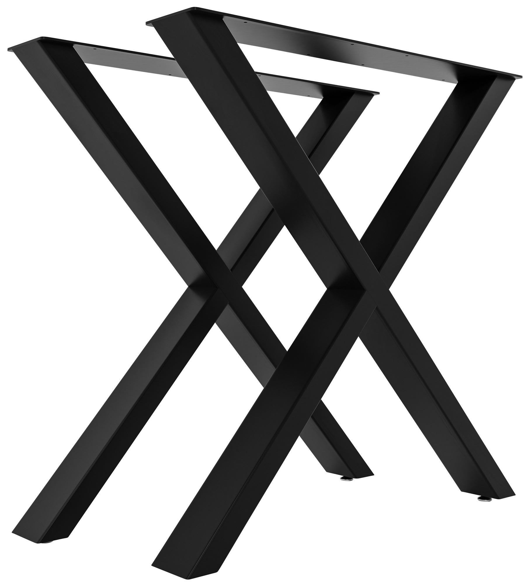 TISCHBEIN 2er Set Metall schwarz - Schwarz, Metall (8/72/70cm) - CLP