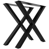 TISCHBEIN 2er Set Metall schwarz - Schwarz, Metall (8/72/70cm) - CLP