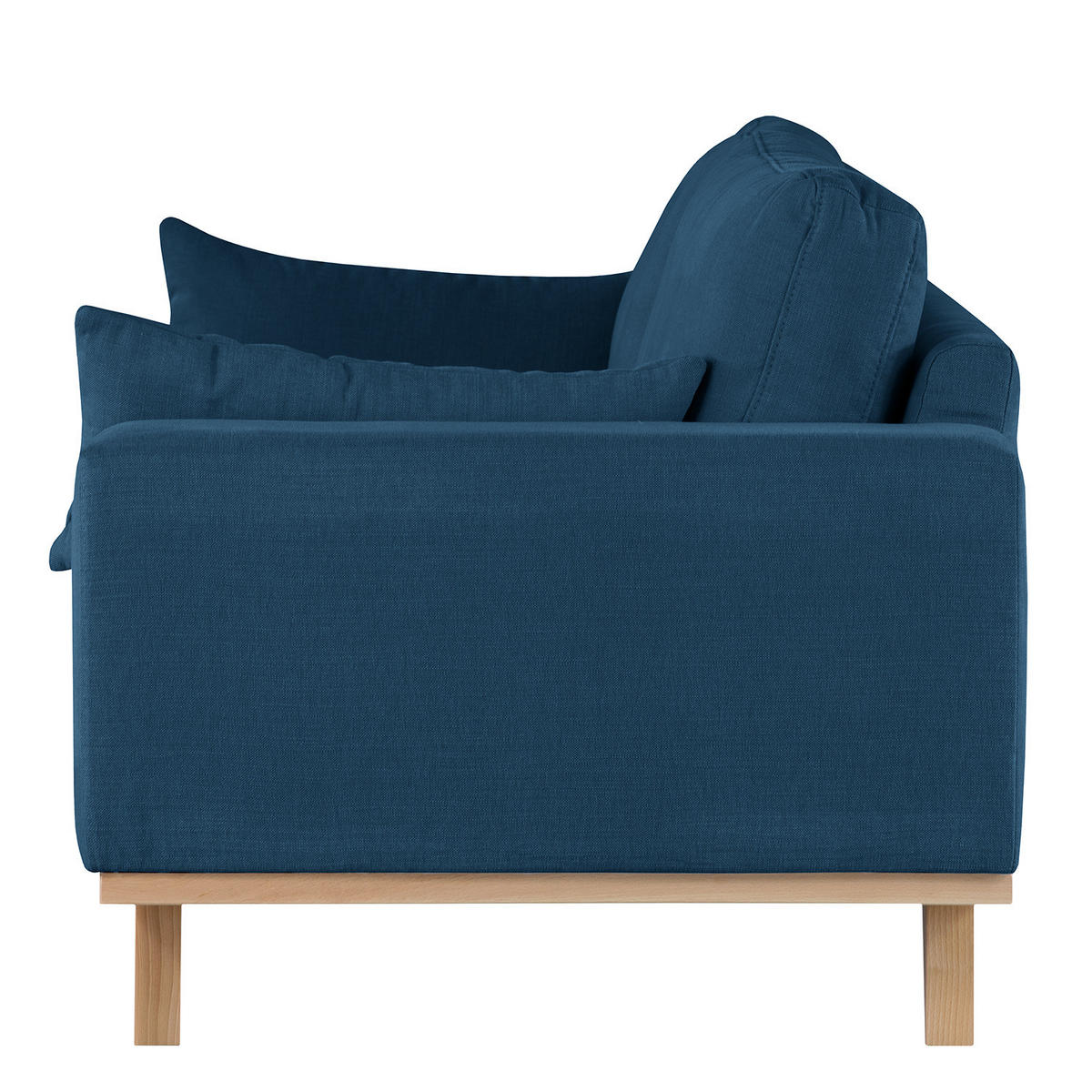 2-SITZER SOFA - Blau/Buchefarben, Buchenholz/Textil (197/81/88cm) - home24