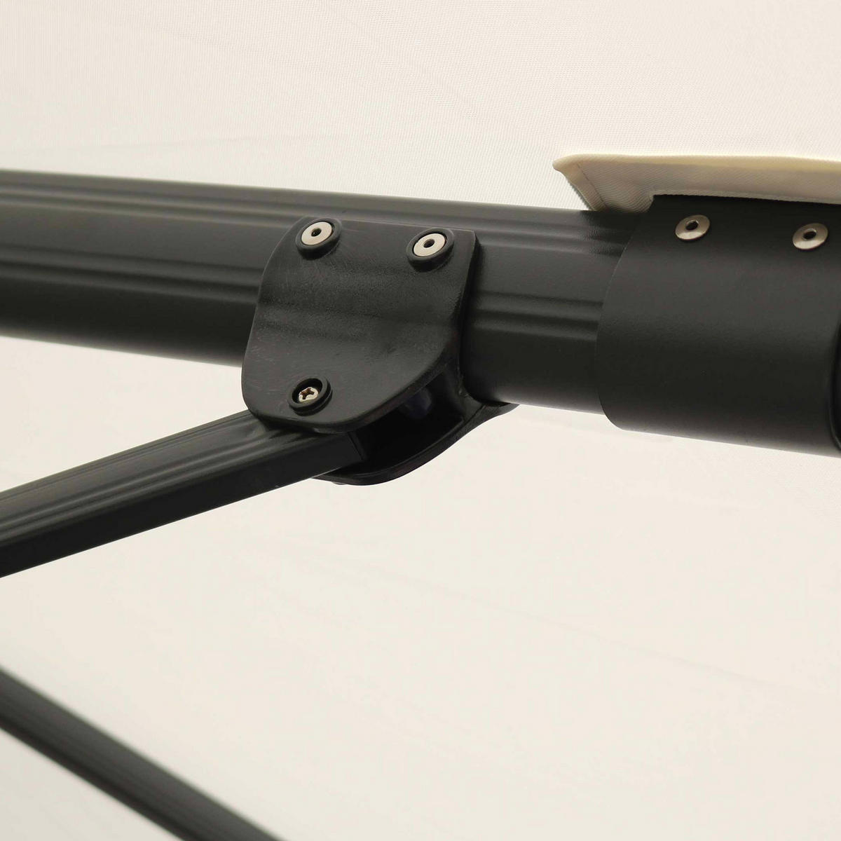 SONNENSCHIRM 3x3m mit 4 Gewichtsplatten, terracotta - Weiß, Metall (300/300cm) - Oviala