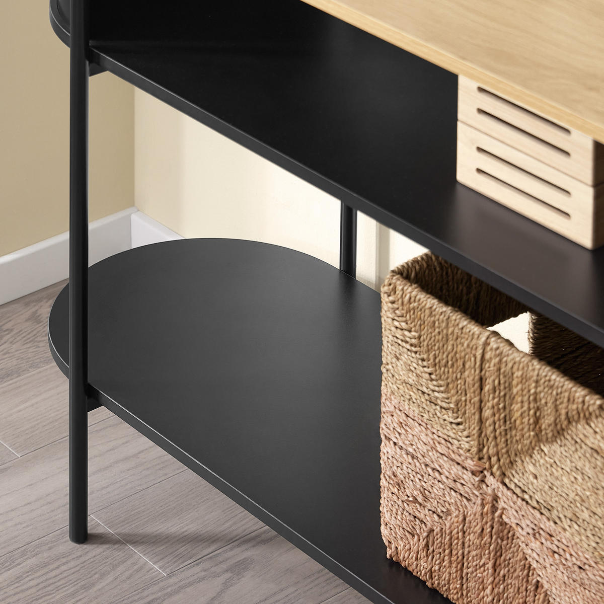 KONSOLENTISCH aus Holz und Metall, Schwarz - Schwarz, Metall (39/110/76cm) - SoBuy