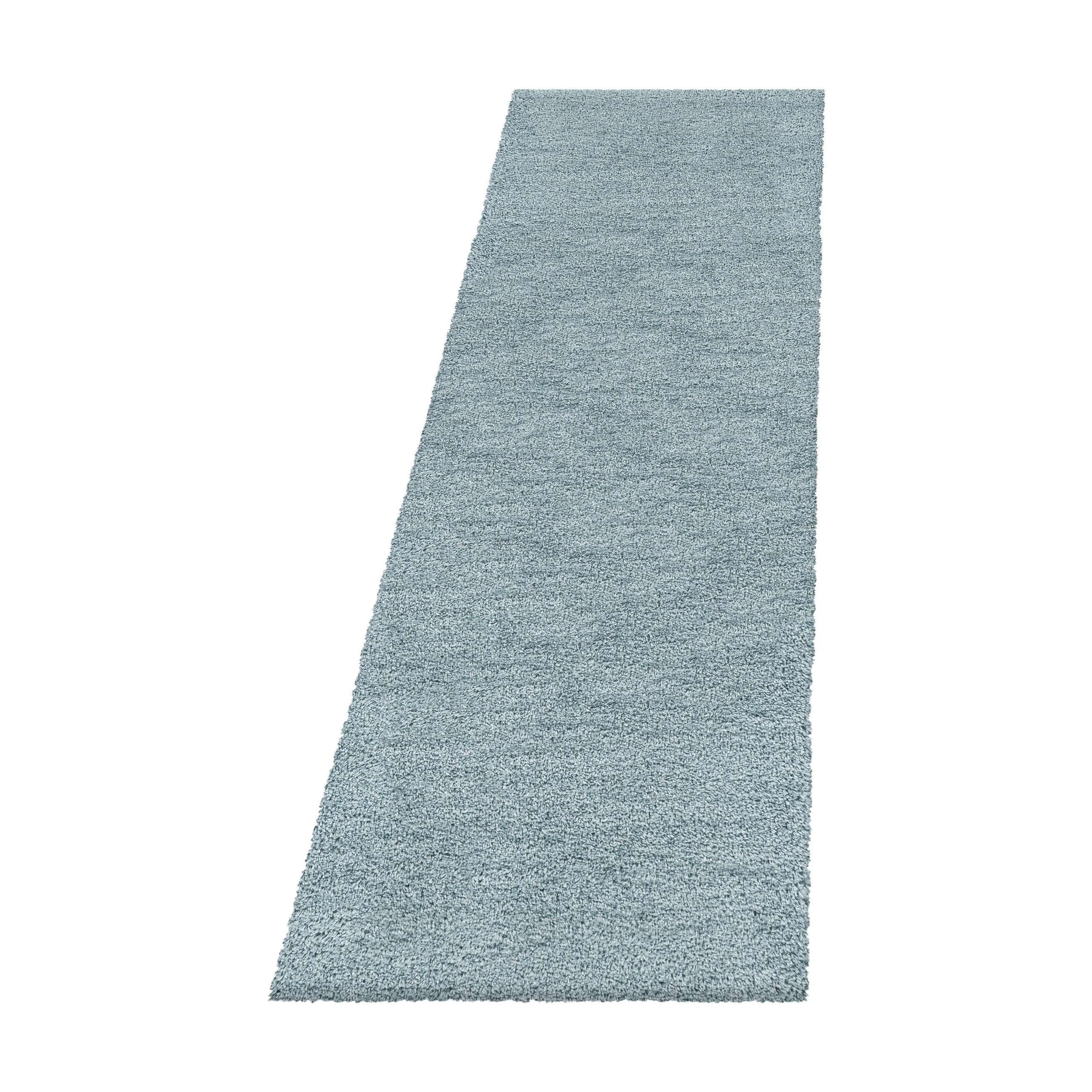 TEPPICH Hochflor Shaggy Einfarbig Weich Flauschig Waschbar Läufer Blau 80x250 cm – SALZACH - Blau, Textil (80/250cm) - KADIMA DESIGN