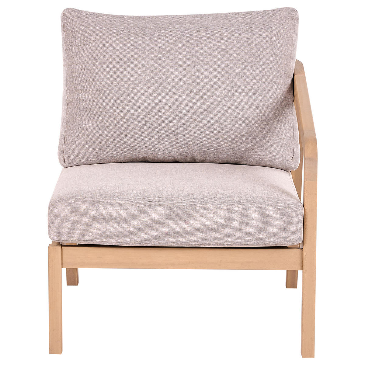 1-SITZER Garten-Eckmodul linksseitig Akazienholz Hellbraun Rivello - Hellbraun/Beige, Holz (68/84/80cm) - Beliani