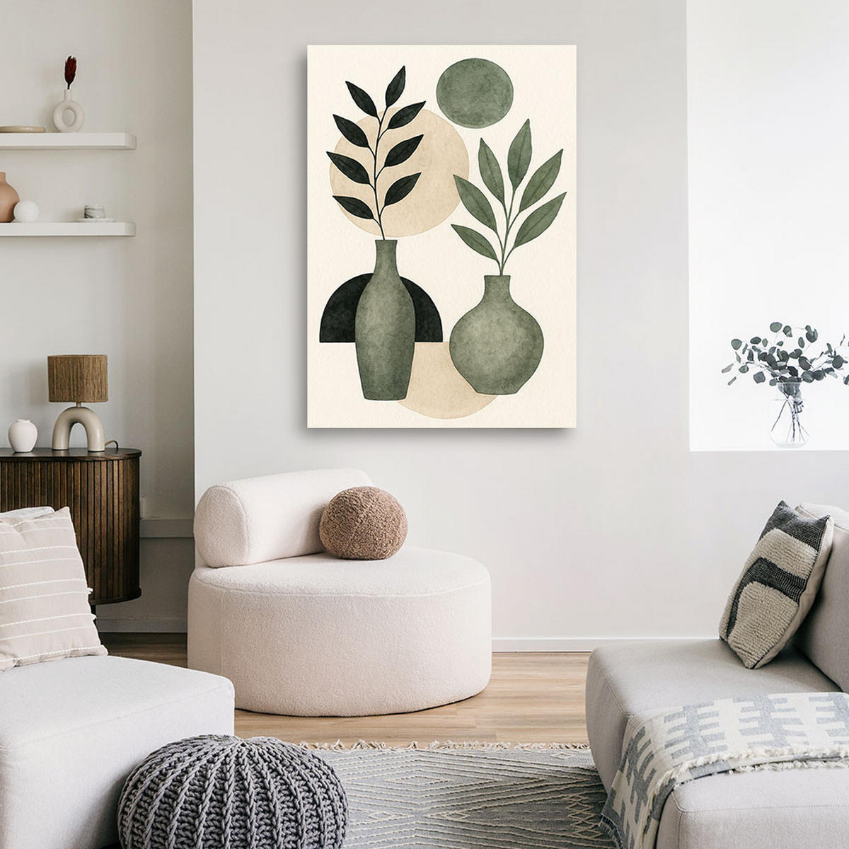 LEINWANDBILD Abstraktion 30x45cm - Grün, Textil (30/45cm) - Feeby