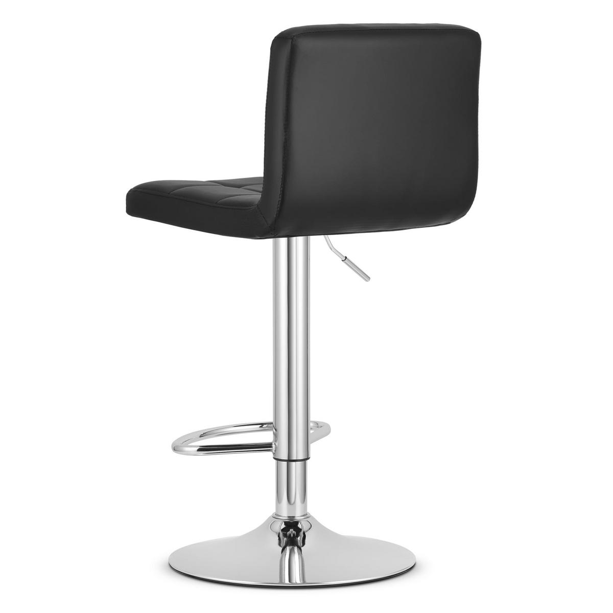 BARHOCKER HAXU ECO schwarzer Sitz, Chrombasis - Schwarz, Leder (41/108/44.5cm) - Valora