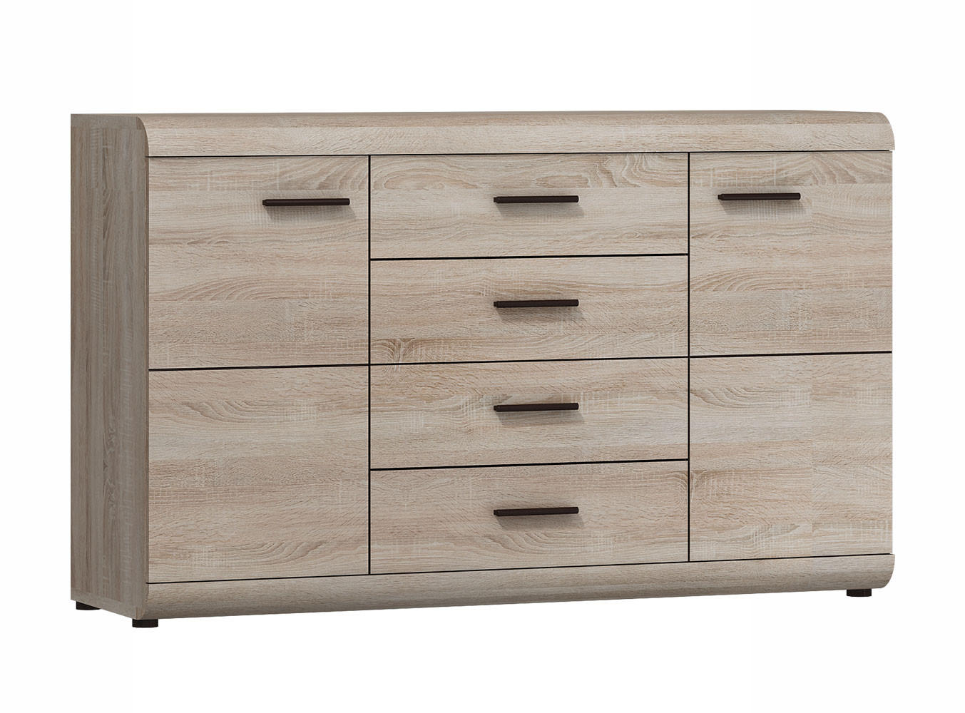 KOMBIKOMMODE Link Eiche Sonoma 140 / 42 / 86,5 cm - Braun/Sonoma Eiche, Holz/Holzwerkstoff (140/86/42cm) - Feldmann-Wohnen