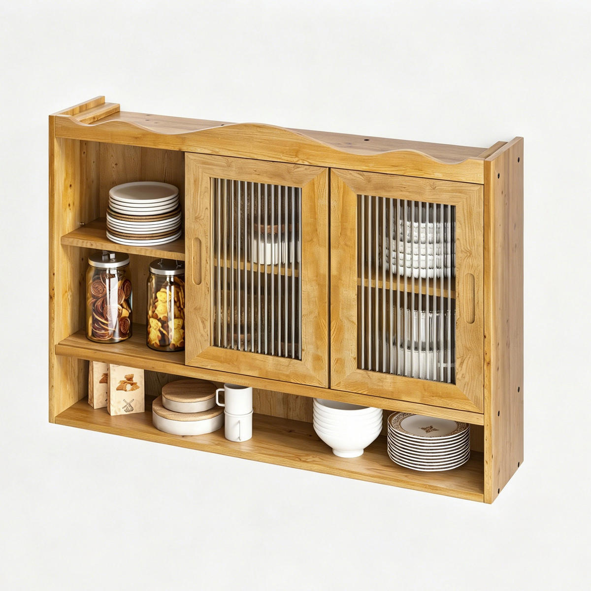 WANDSCHRANK Natur 90/20/60 cm - Naturfarben, Holz (90/60/20cm) - PANGIVO