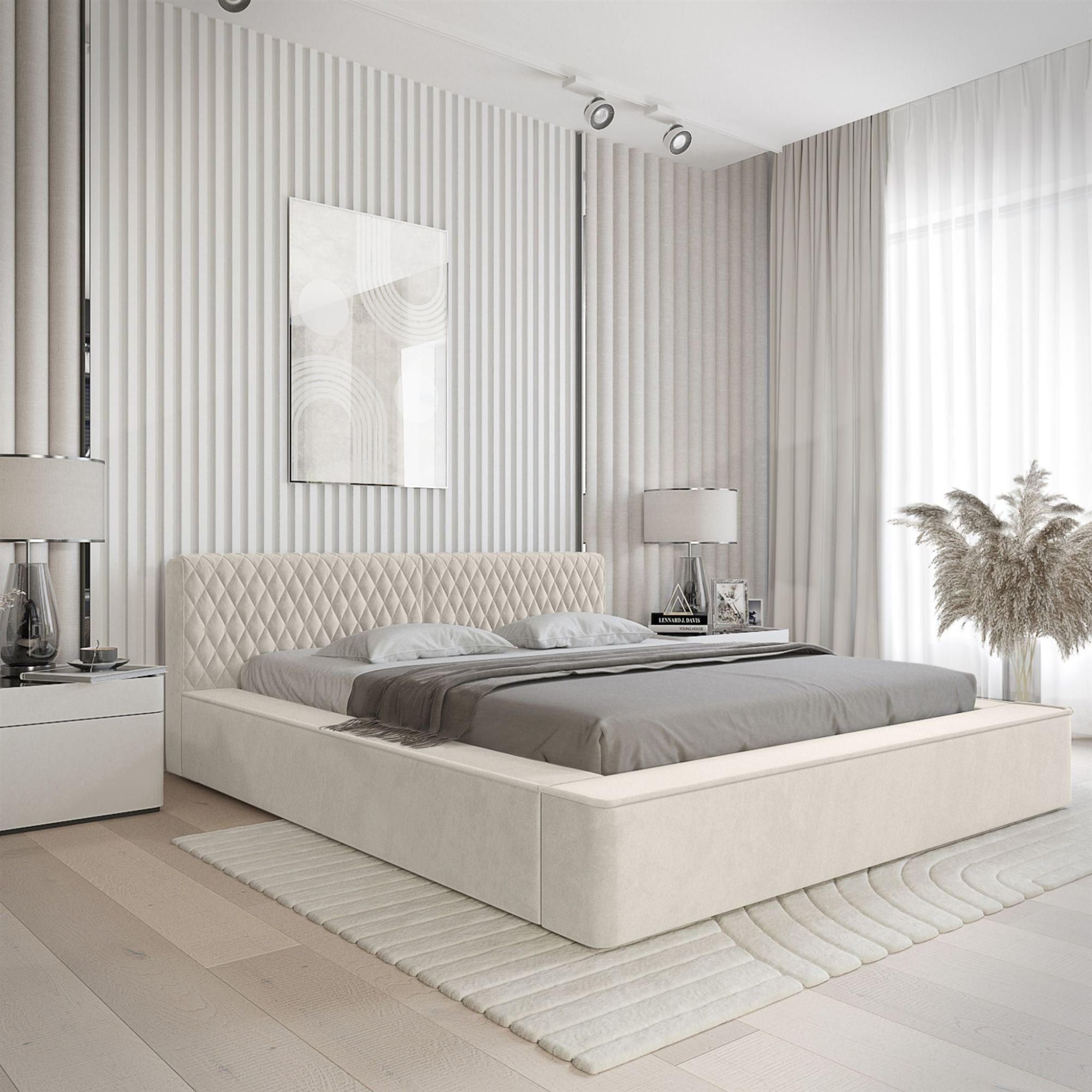 POLSTERBETT Norfolk In Ditra - Creme, Holzwerkstoff/Textil (160/200cm) - Fun Möbel