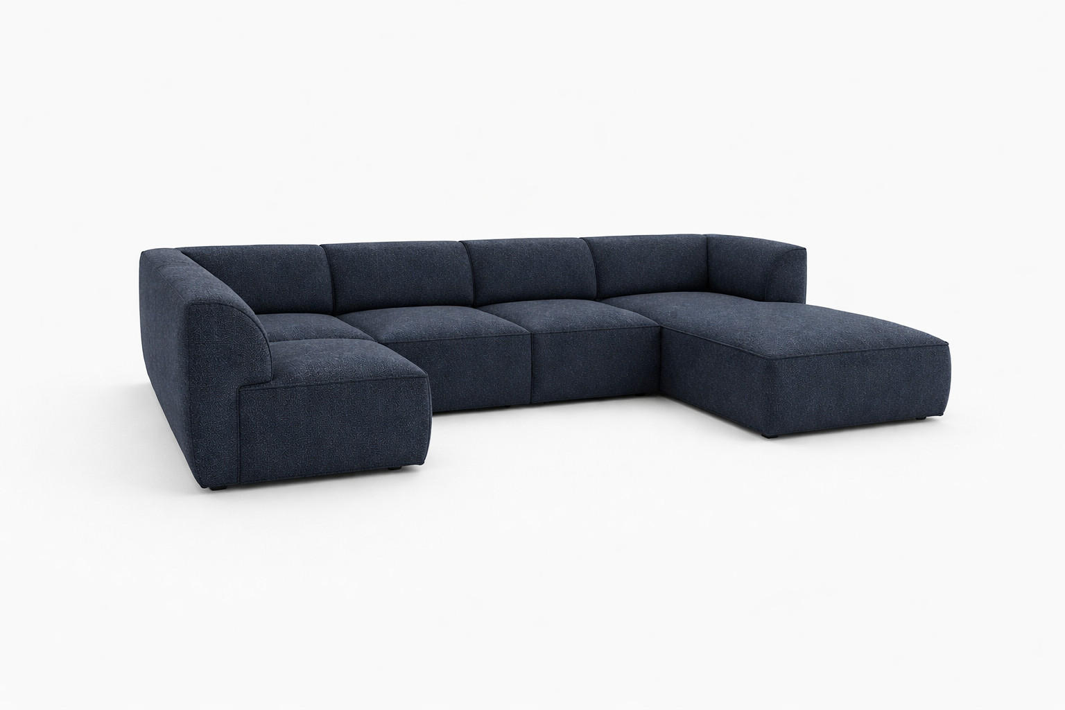 WOHNLANDSCHAFT MOVO - modulares Ecksofa dunkelblau – modernes Design und flexible Gestaltung, rechts - Dunkelgrün/Bordeaux, Kunststoff/Textil (156/78/345cm) - KS Home Concept