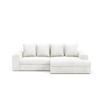 ECKSOFA Paola 3 Sitzplätze Cremeweiß - Weiß, Holz (272/167cm) - Petits-meubles