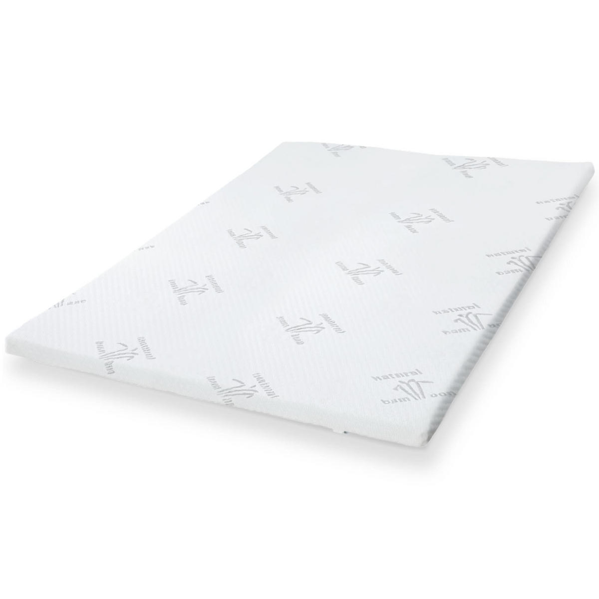 TOPPER 80x190 cm aus Naturlatex, Abnehmbar 5 cm | Atmungsaktiver und Hypoallergener Bambusstoff | Eckgummis zur Befestigung - Weiß, Textil (80/190cm) - The White Stone