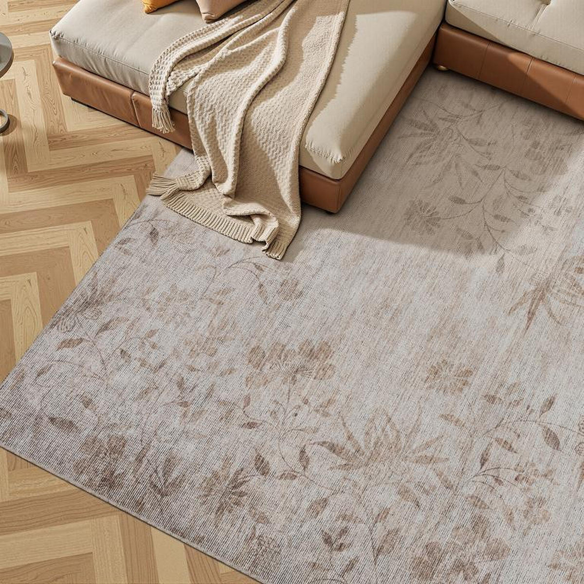 CHENILLE-TEPPICH Script Creme/Beige 160x230 cm - Multicolor, Textil (160/230cm) - Vercai Rugs