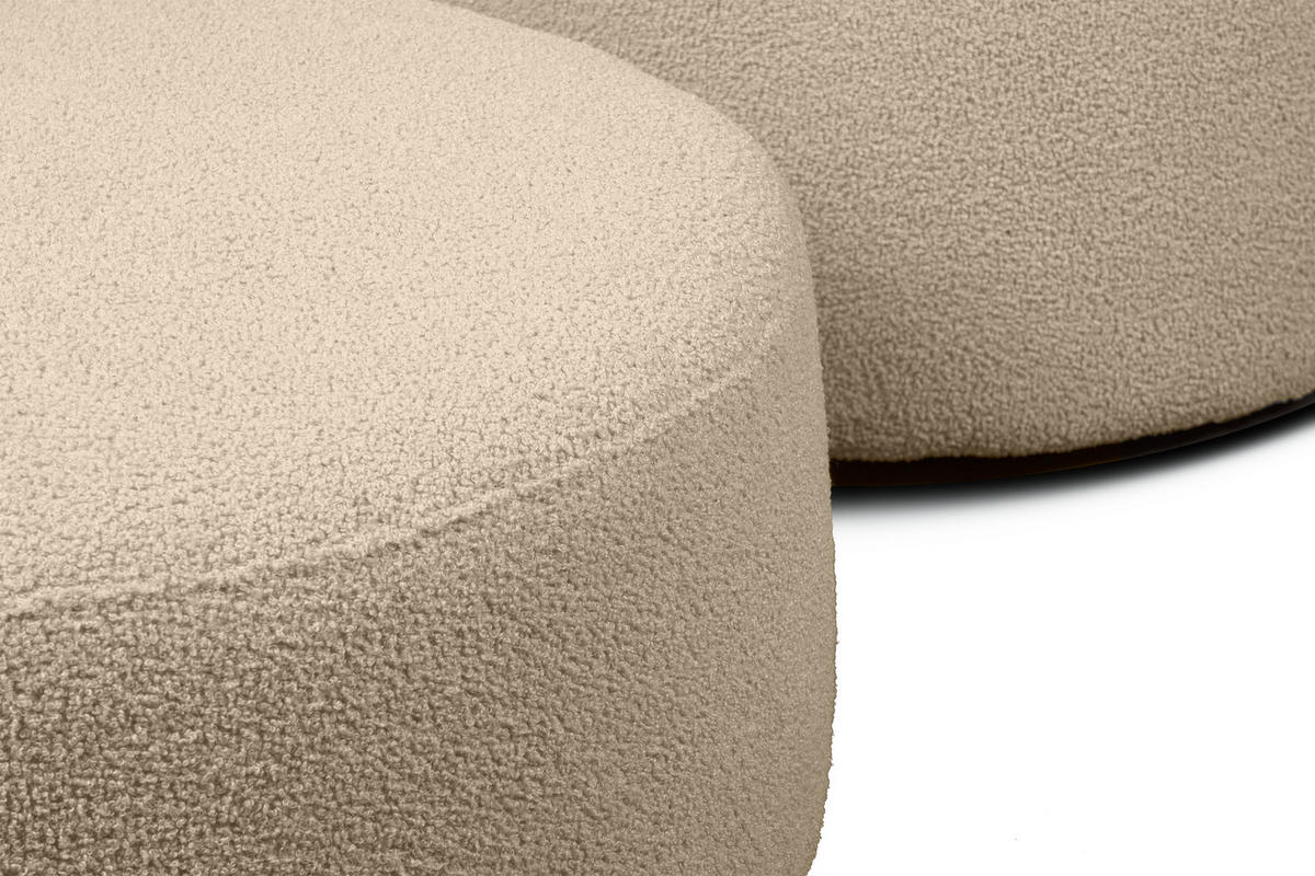 DREHSESSEL-SET RAGGI inkl. Sitzhocker, Boucle, Beige - Beige, Textil (92/75/80cm) - KONSIMO®