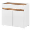 SCHUHSCHRANK weiß, Eiche Wotan 80 cm, Flurkommode mit Schubladen - Silberfarben/Eiche Wotan, Holzwerkstoff/Kunststoff (80/70/40cm) - Furn.Design