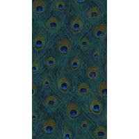 FOTOTAPETE Pfauenfedern 150 x 279 cm - Grün, Papier (150/279cm) - Origin Wallcoverings