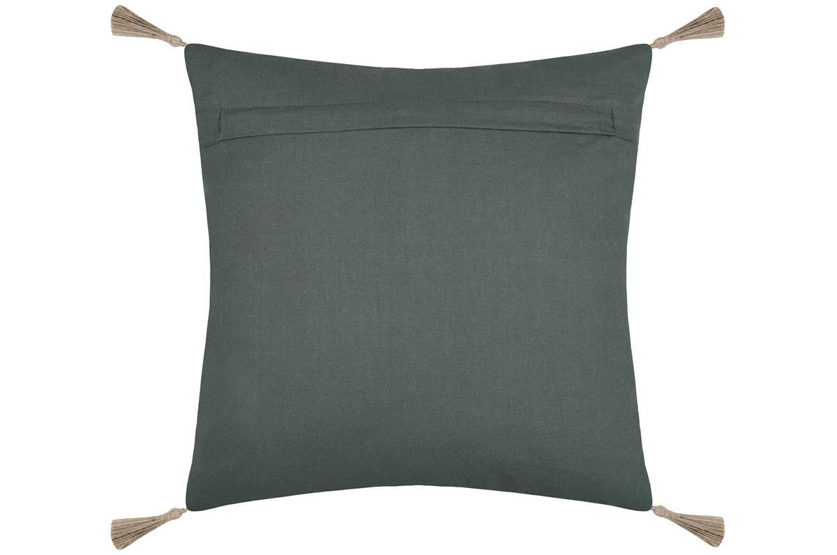 DEKOKISSEN mit Fransen Botanys 40/40/5 cm - Grün, Naturmaterialen (40/40cm) - STOF