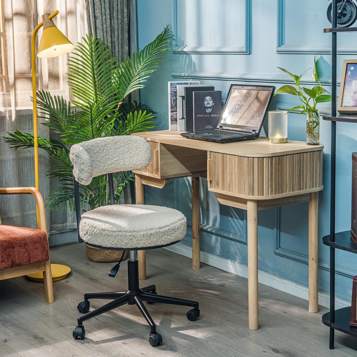 DREHSTUHLSTOFF Weiß - Weiß, Textil (57/89/57cm) - Nordlys