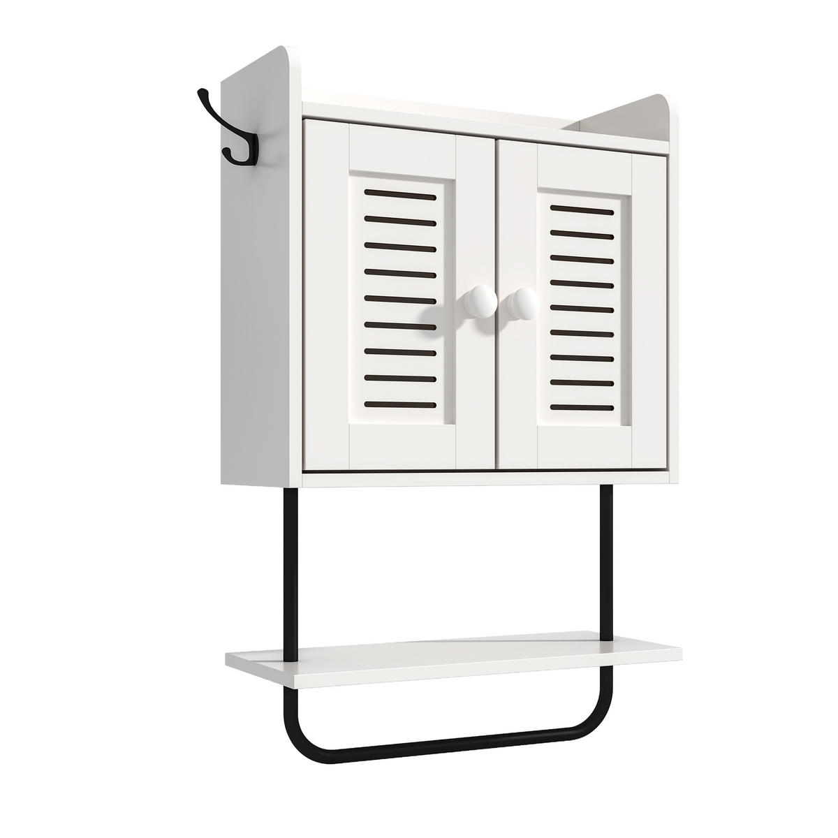 ZÁVĚSNÝ skříň - bílá, kov/kompozitní dřevo (40/61/17.5cm) - Relaxdays