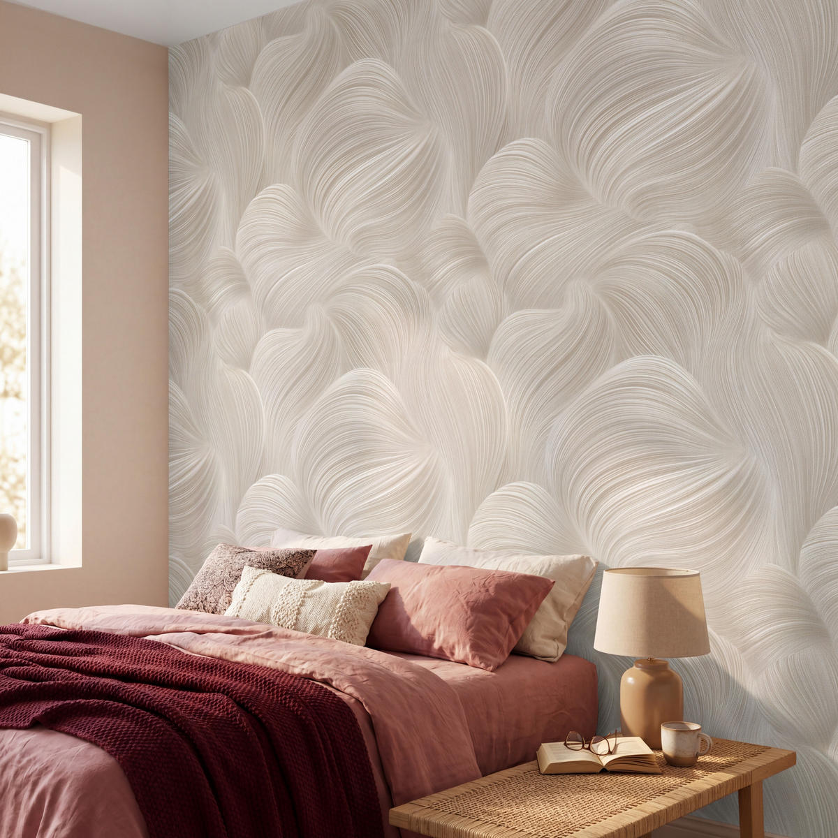 TAPETE - Lines - Ventilator - Beige - 280x260 cm - Creme, Papier (280/260cm) - OnlyWow