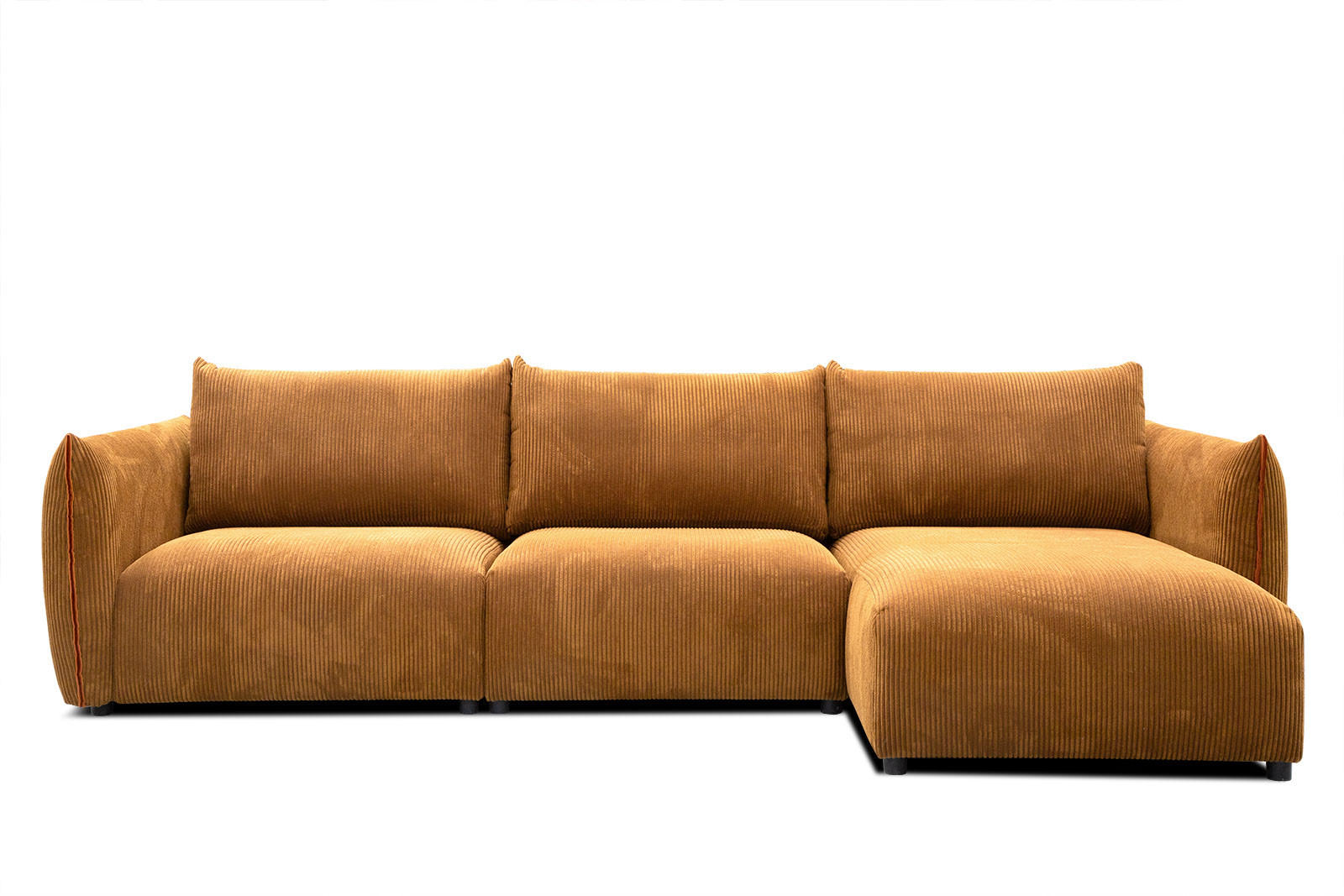ECKSOFA TAUER 5-Sitzer, honig - Schwarz/Honig, Holzwerkstoff/Kunststoff (294/173cm) - Courtois Laville