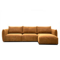ECKSOFA TAUER 5-Sitzer, honig - Schwarz/Honig, Holzwerkstoff/Kunststoff (294/173cm) - Courtois Laville