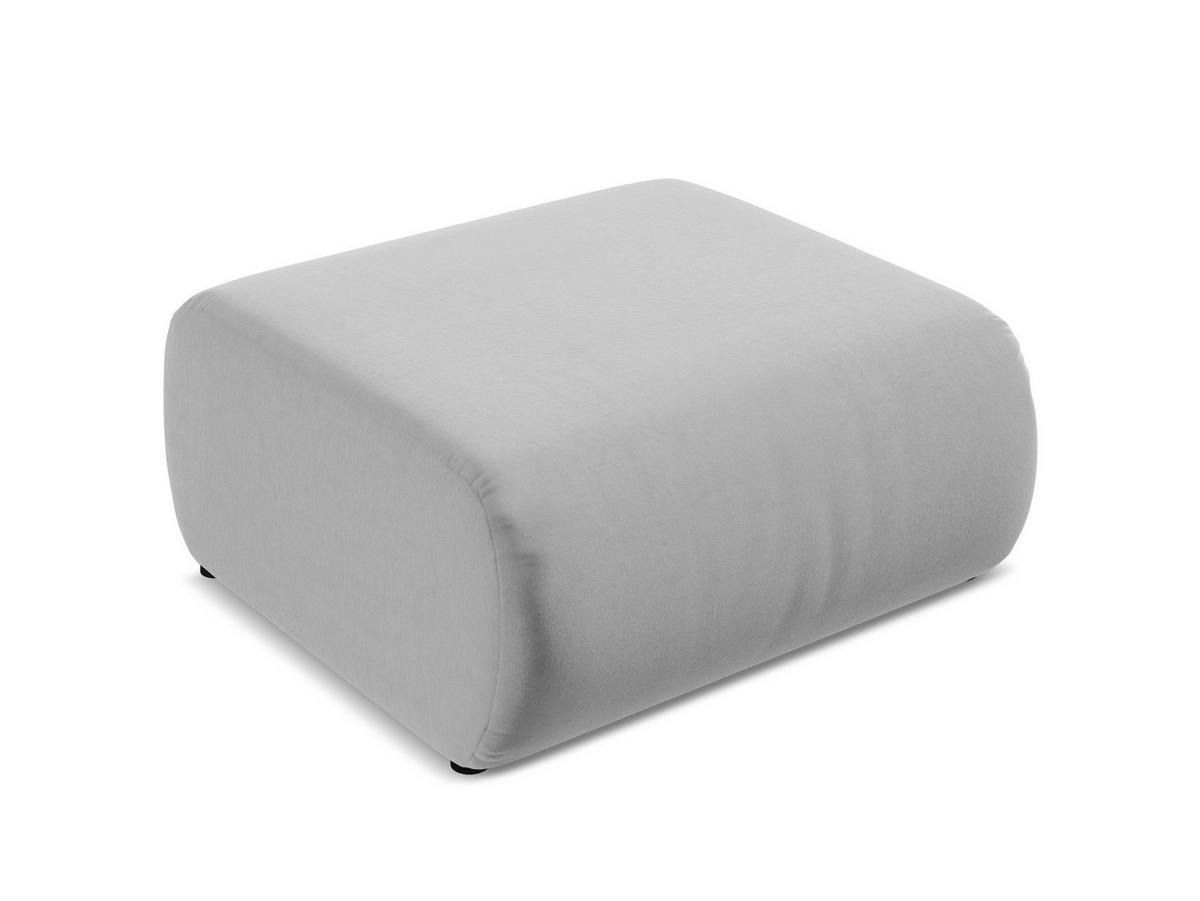 POUF Chenille Stoff Grau - Hellgrau/Schwarz, Kunststoff/Textil (94/40/89cm) - Makamii