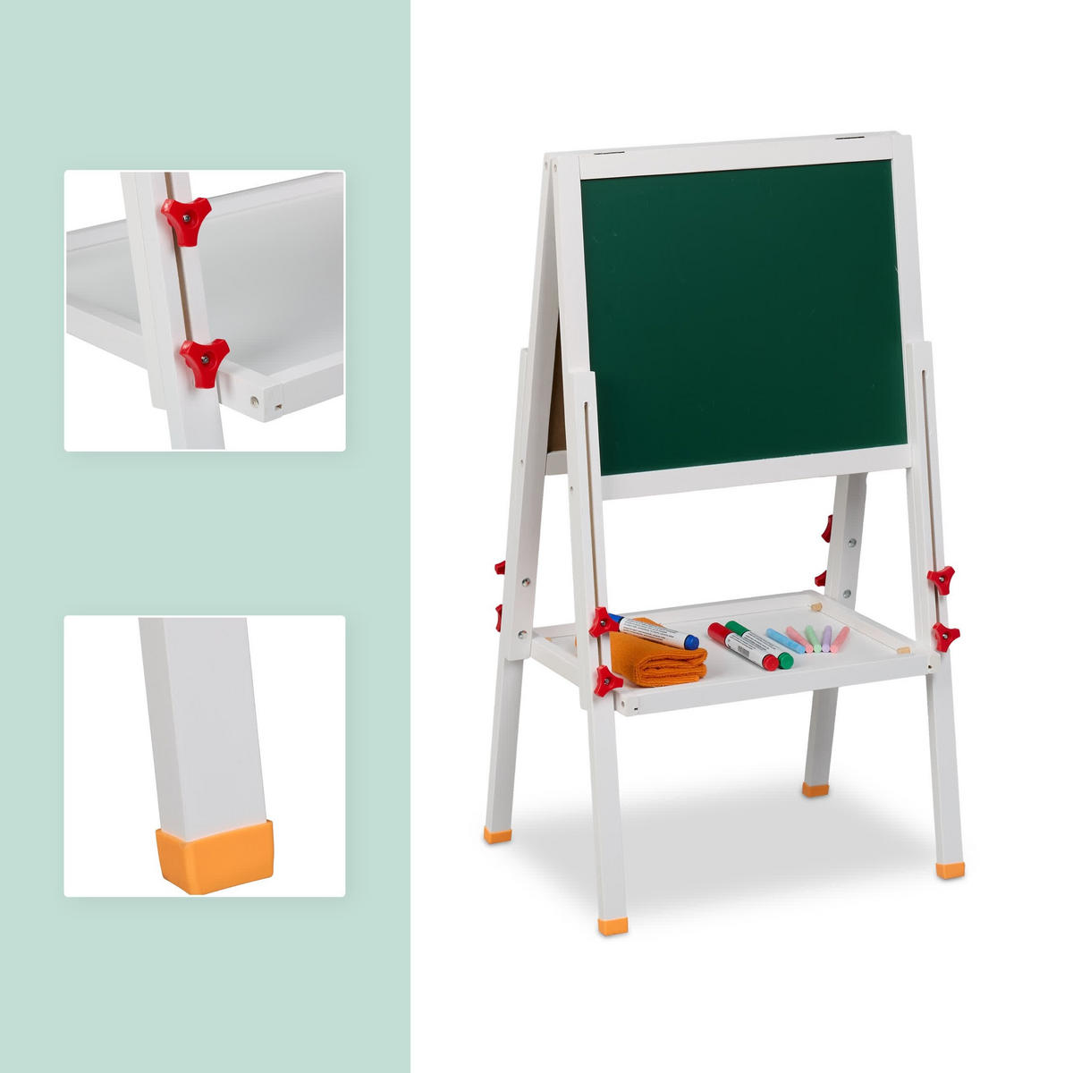 KINDERSTANDTAFEL - Weiß, Holz/Holzwerkstoff (45/104/42cm) - Relaxdays