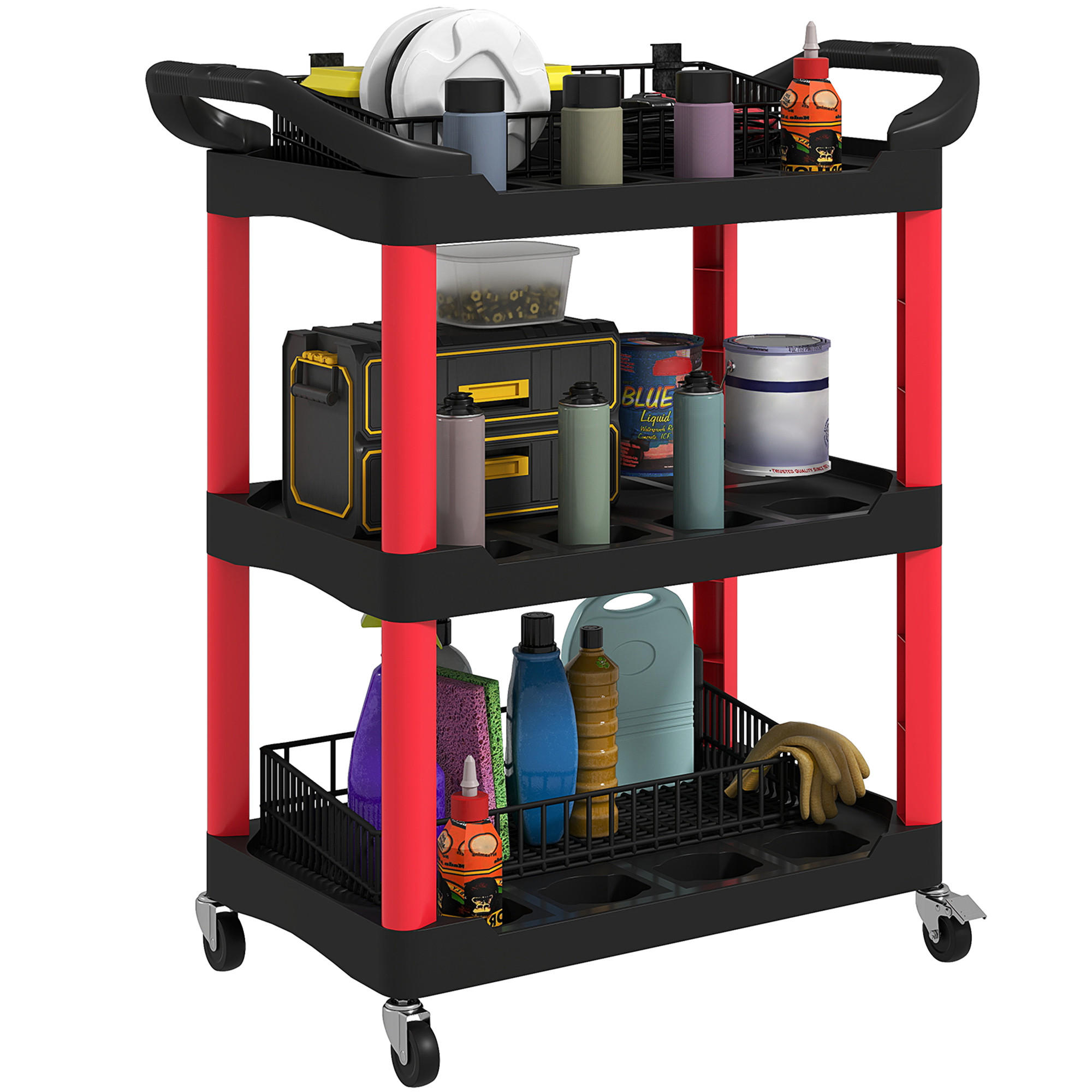 WERKZEUGWAGEN DE-09532 Rot - Rot, Kunststoff (43/97/83cm) - ComfortXL