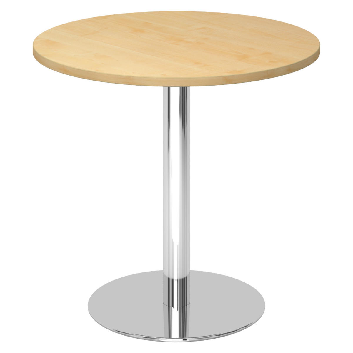 PAUSENTISCH klein STF 80/80/74,5 cm in Ahornfarben/Chrom - Chromfarben/Ahornfarben, Holzwerkstoff (80/80/74.5cm) - bümö