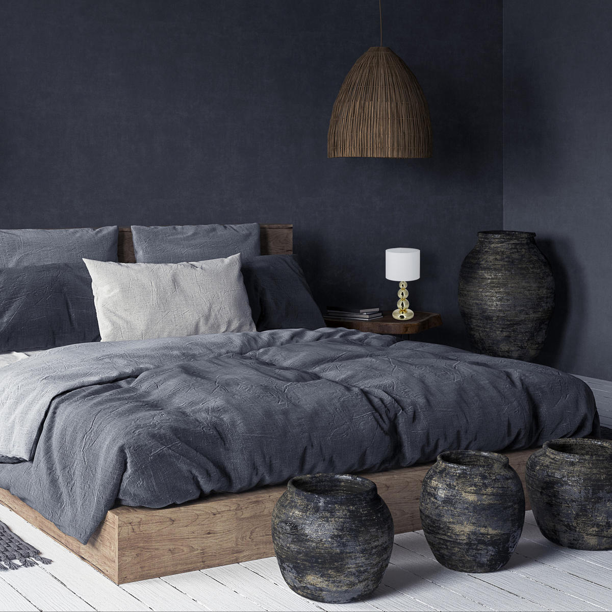 TISCHLAMPE - Multicolor, Textil/Metall (25/25/50cm) - Relaxdays