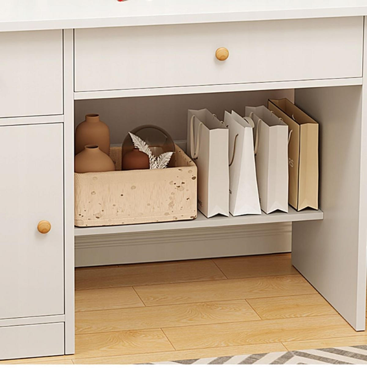 SCHMINKTISCH, weiß 80/34/125 cm - Weiß, Kunststoff (34/125/80cm) - Rebiko