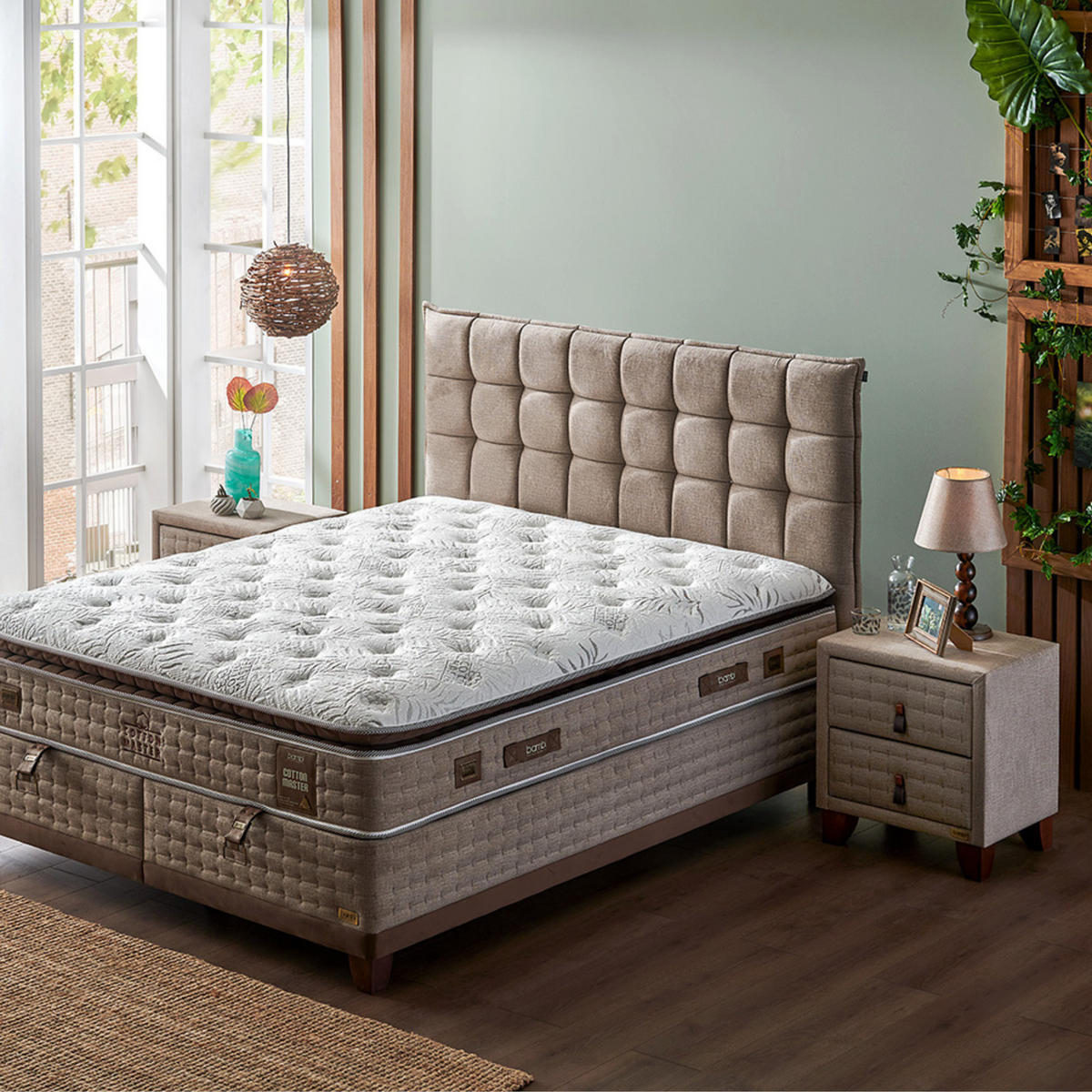 BOXBETT Cotton Master Set 180x200 - Braun, Holz/Metall (180/200cm) - Bambi