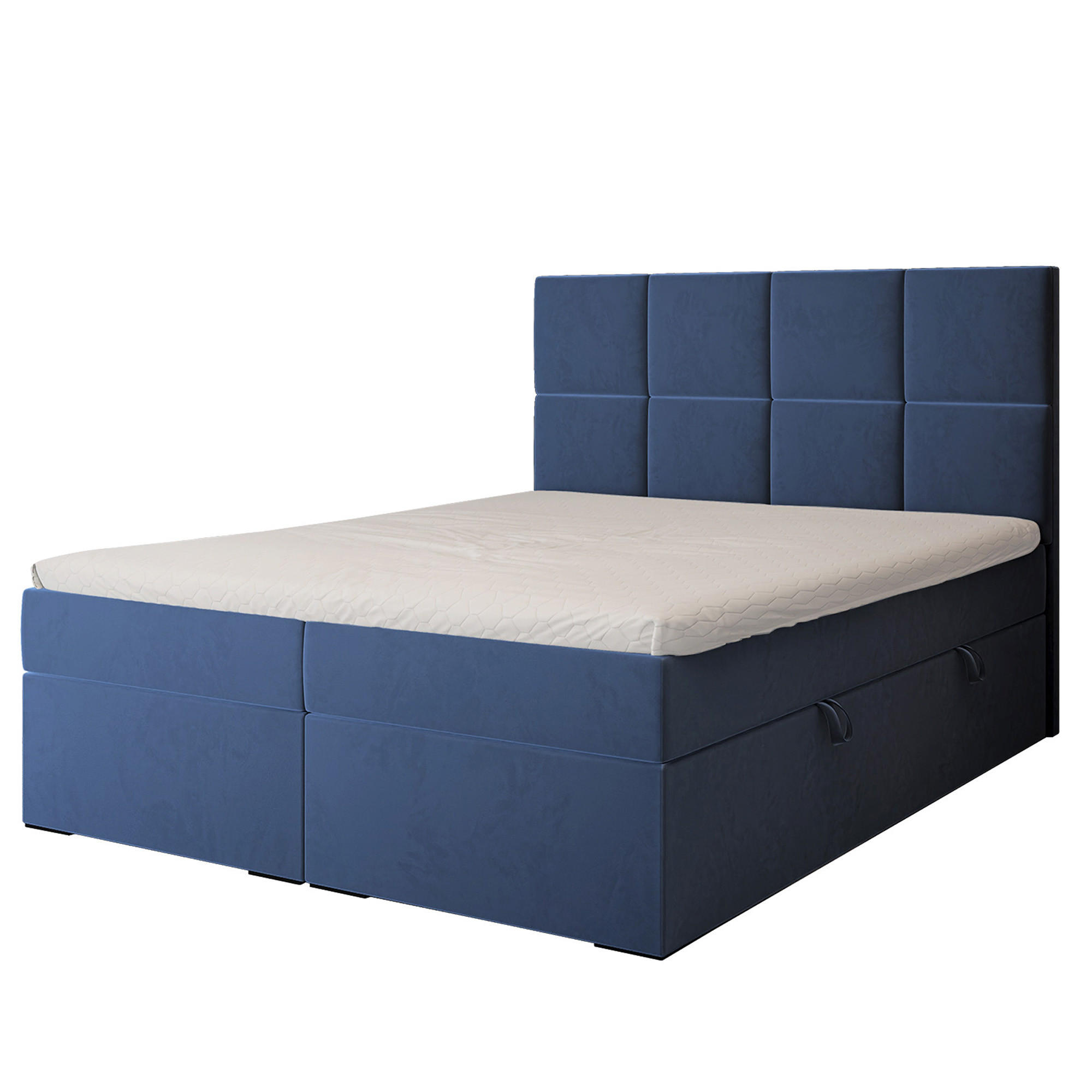 BOXBETT 120x200 cm mit Topper - Blau, Textil (140/200cm) - Idohome