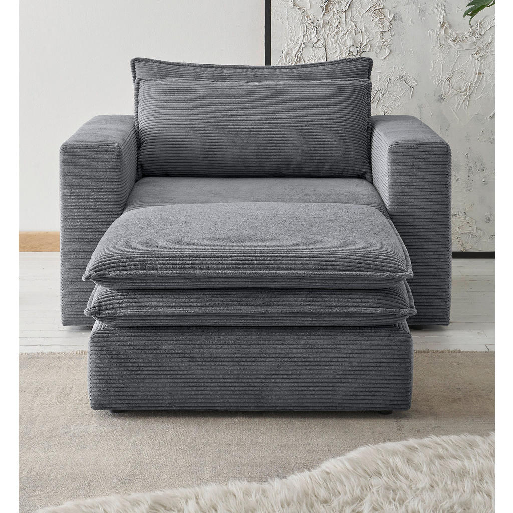 Thumbnail - Furn.Design Loveseat, Grau, Holz, Textil, Nachbildung, 176x83x125 cm, Wohnzimmer, Sessel, Polstersessel