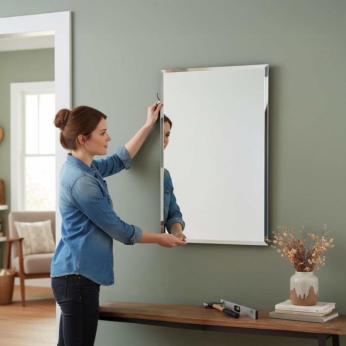 SPIEGEL - Transparent, Glas (70/50/1.5cm) - Relaxdays