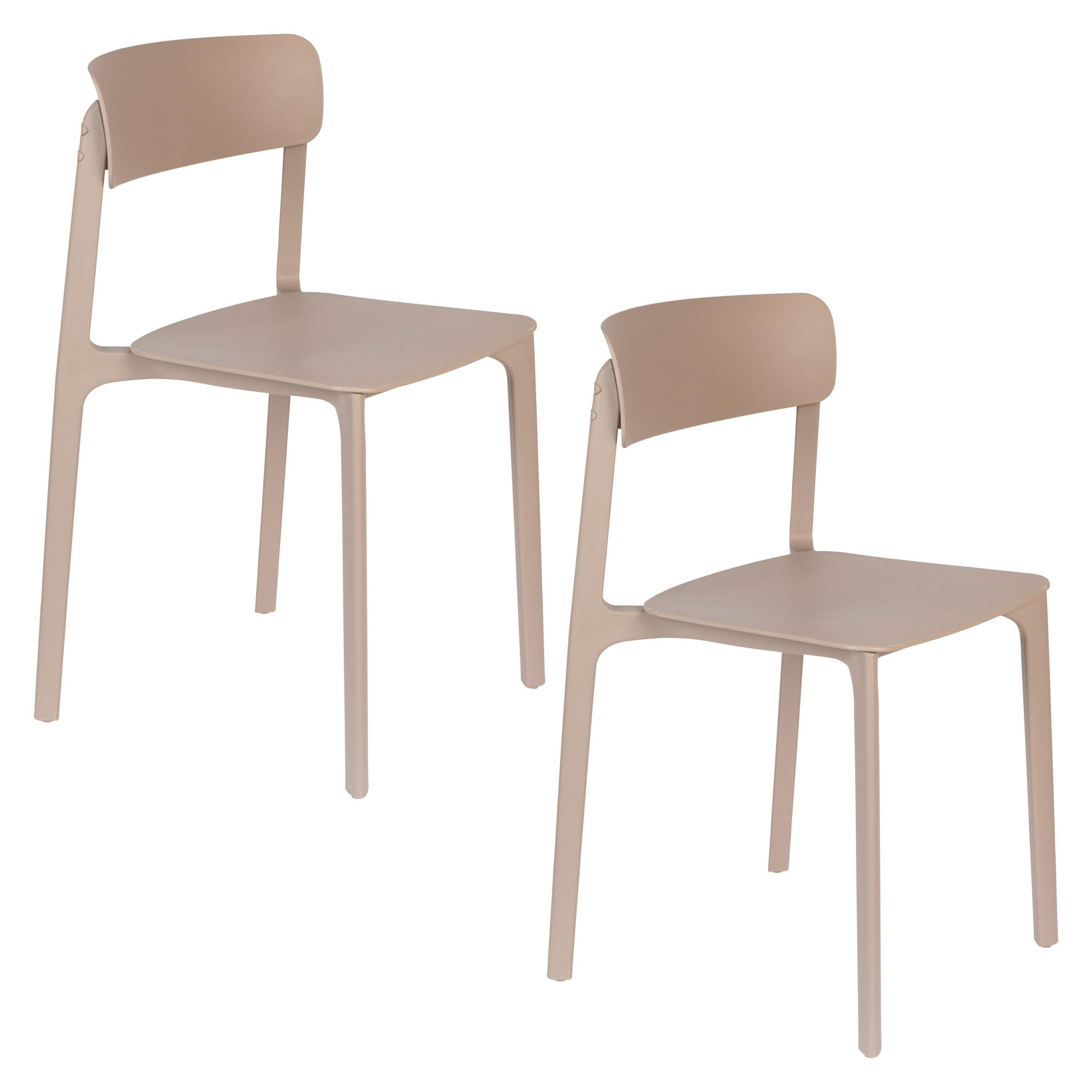 GARTENSTUHL Clive Hellbraun - 4 er Set - Braun, Kunststoff (48/79/47cm) - Housecraft Living