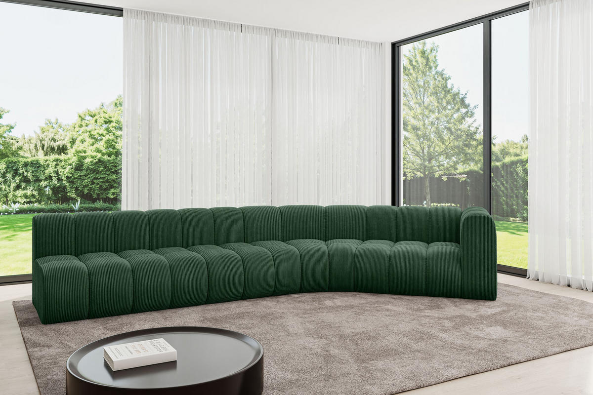ECKSOFA modulares Sofa Karex-L2 - 399x194x70 cm Grün - Grün, Holzwerkstoff/Textil (399/194cm) - ALTDECOR