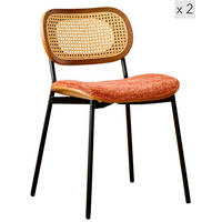 STUHL 2er-Set Kunstleder Terracotta - Schwarz, Textil (46/75/55cm) - Nordlys