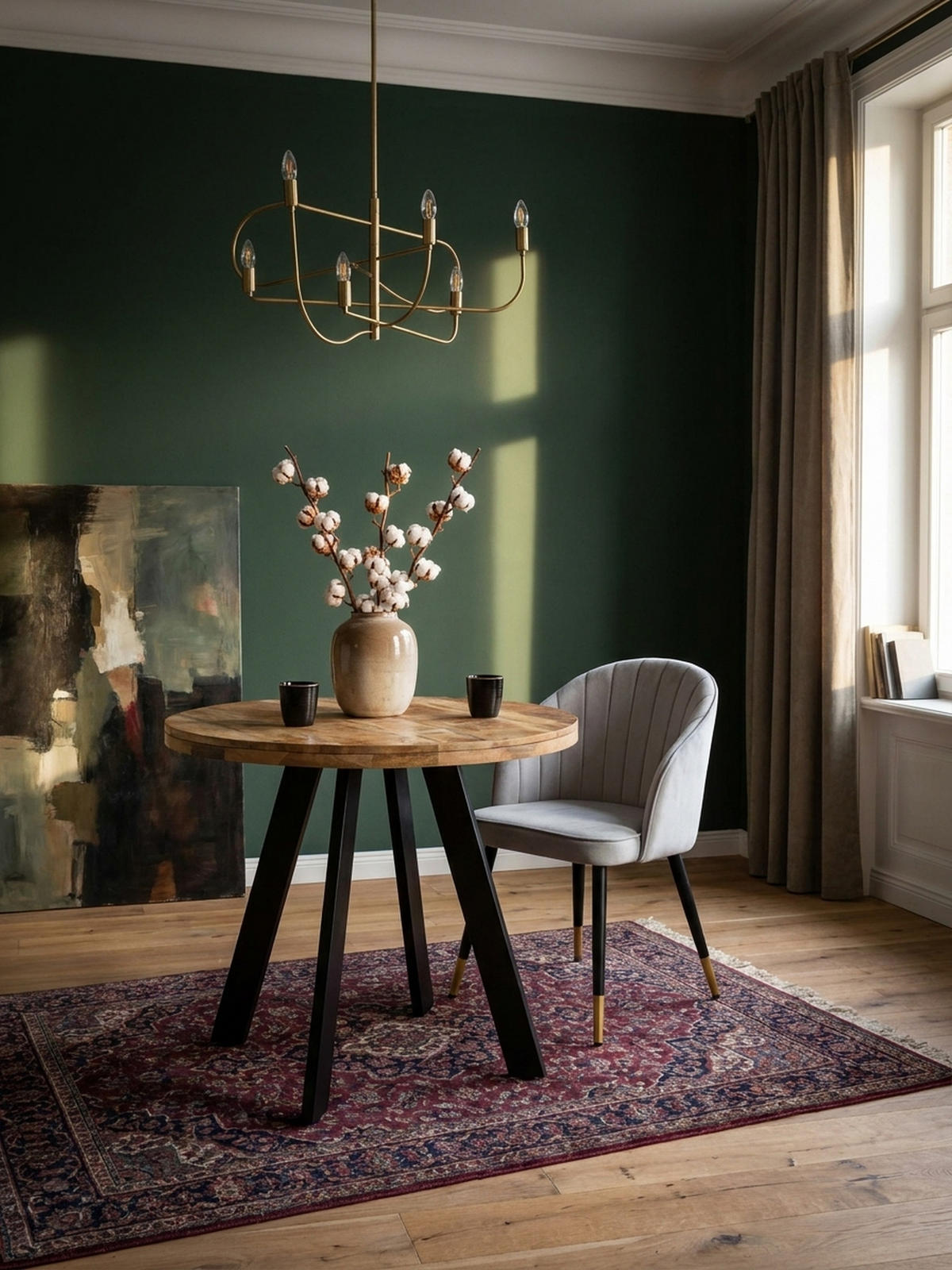 ESSZIMMERTISCH – Rund Mango Massivholz 80x80x75 cm Metallbeine Modern - Schwarz/Braun, Holz/Metall (80/80/75cm) - KADIMA DESIGN