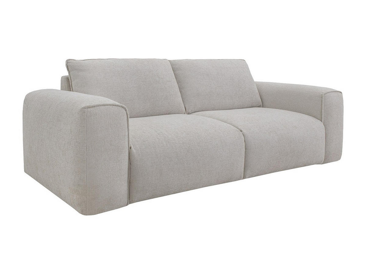 4-SITZER Schlafsofa mit Schnellverstellung aus strukturiertem Beige-Stoff – Liegefläche 160 cm, Matratze 16 cm POGLO - Beige, Textil (236/80/100cm) - Vente-Unique