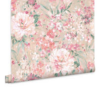 VLIESTAPETE Gemalte Blumen - Pink, Papier/Kunststoff (52/1000cm) - LAURA ASHLEY