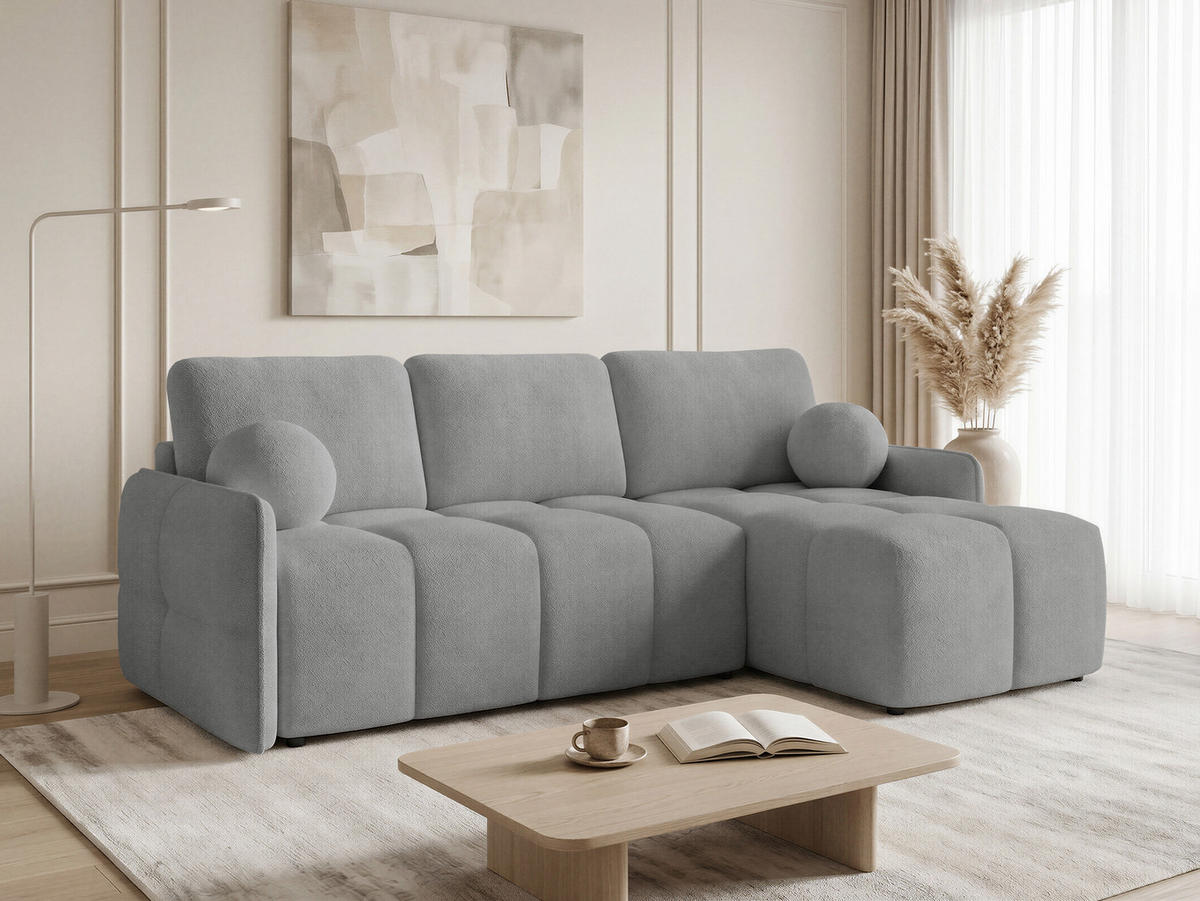 ECKSOFA Nubo - Schwarz/Grau, Holz/Kunststoff (218/150cm) - Sofnet