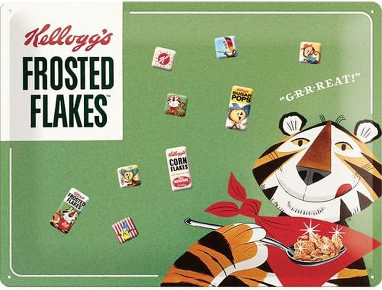 BLECHSCHILD 30/40 cm Kelloggs Frosted Flakes - Multicolor, Metall (40/30/0.2cm) - Nostalgic-Art