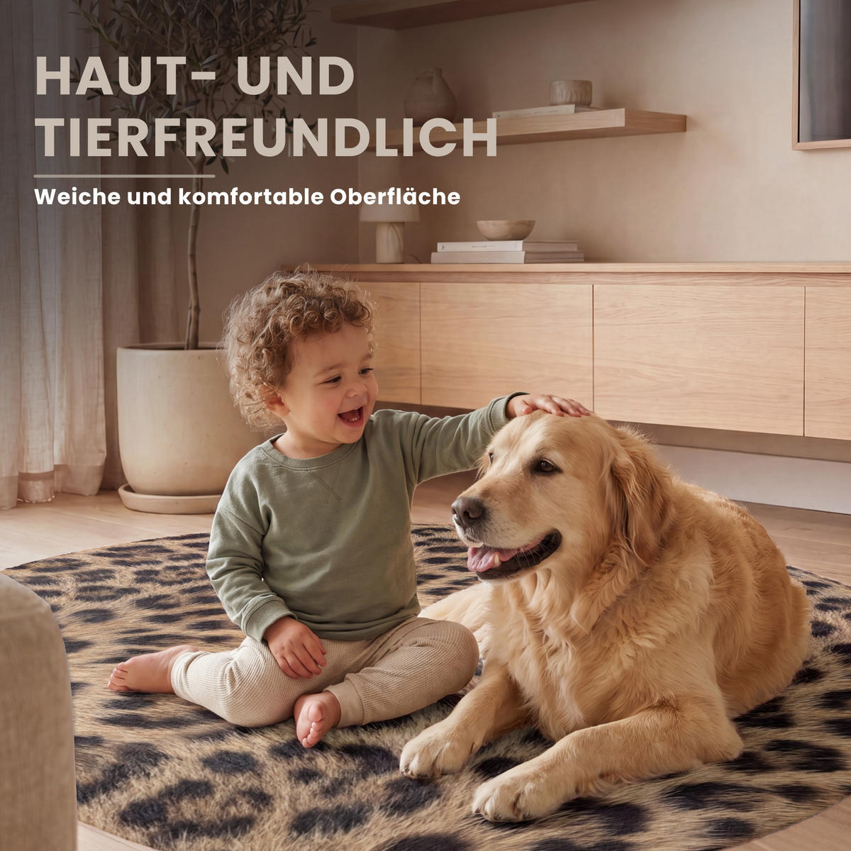 TEPPICH - Leopard - Mantel - Klassisch - Braun - 120x120 cm - Braun, Kunststoff/Textil (120/0.4cm) - OnlyWow