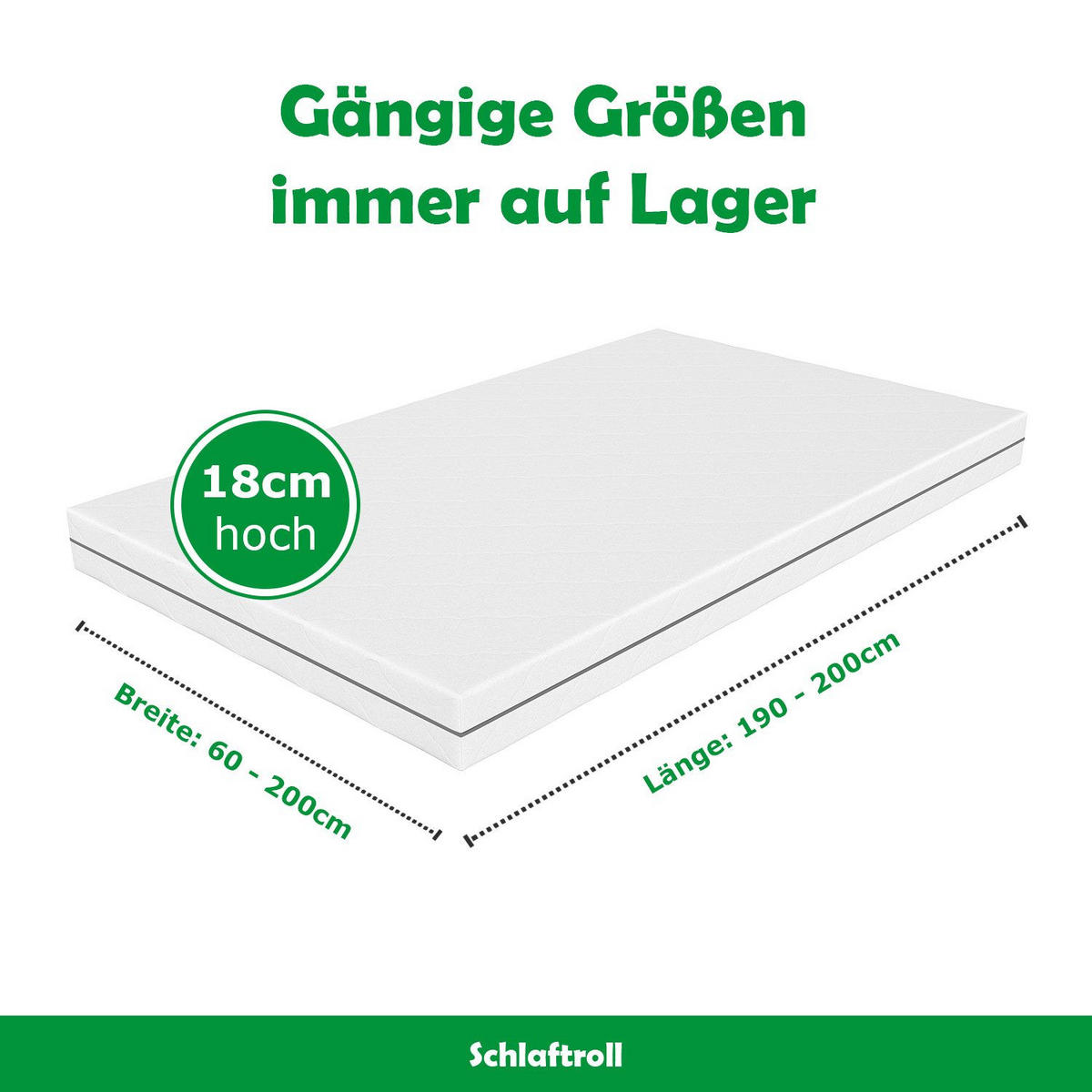 TASCHENFEDERKERNMATRATZE mit Kaltschaum Schicht Härtegrad H2 / H3 140 x 200 cm - Weiß, Textil (140/200cm) - Schlaftroll