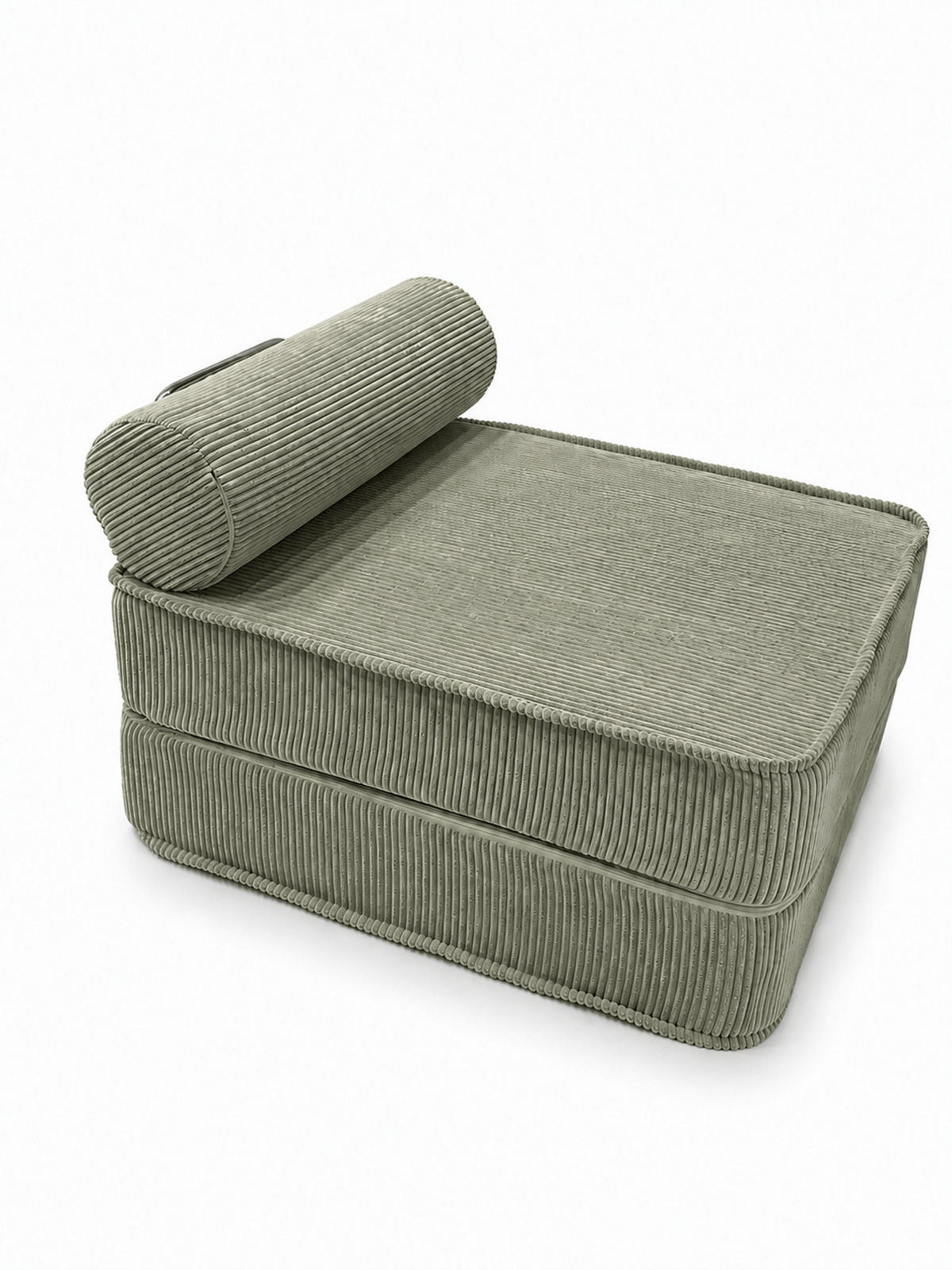 SCHLAFSESSEL ausklappbar, modularer Bodensessel mit Rückenrolle in Olivgrün - Olivgrün, Textil (80/62/95cm) - SURB