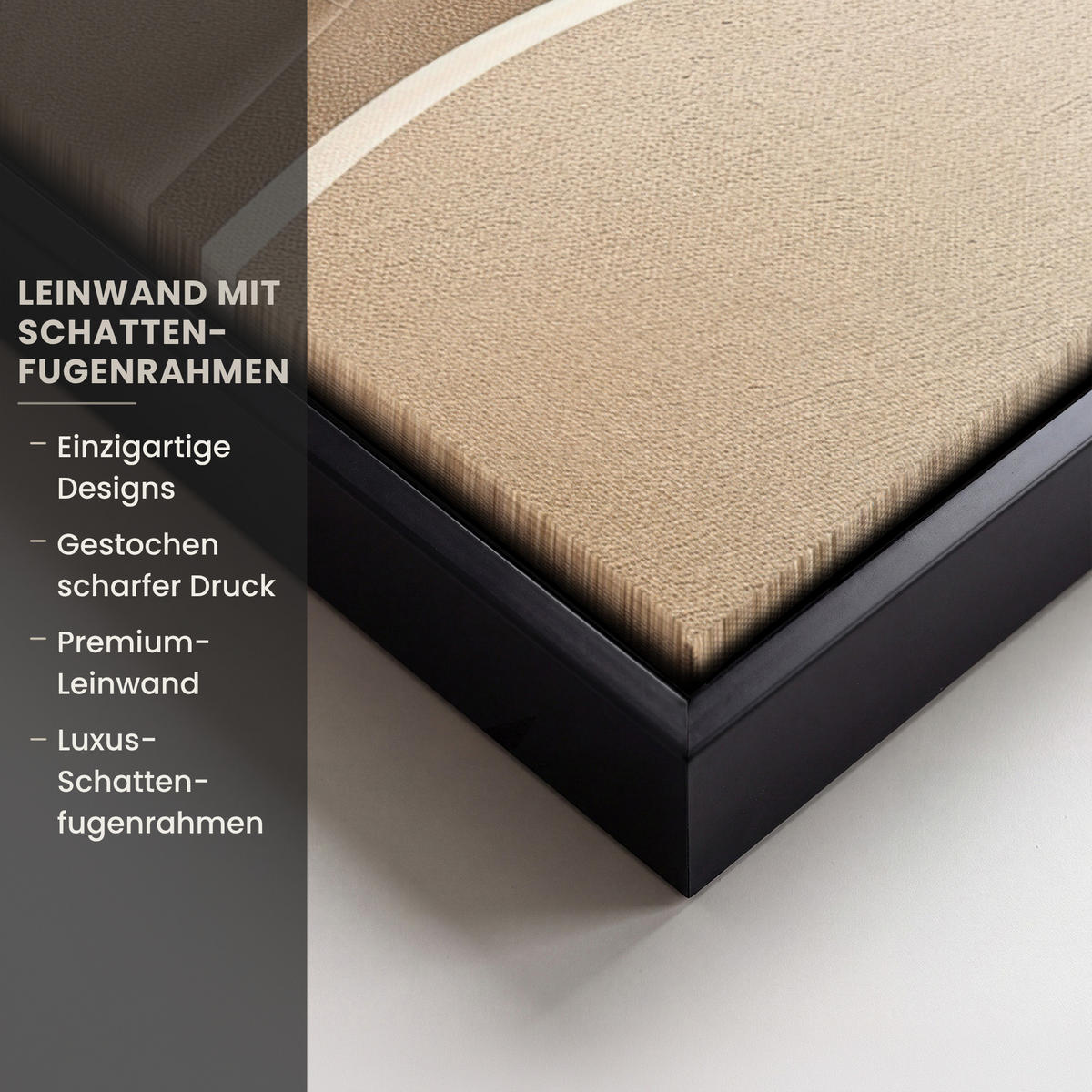 LEINWAND Bilder mit Rahmen - Beige - Natur - Abstrakt - Modern - 70x100 - Beige, Textil (70/100cm) - MuchoWow