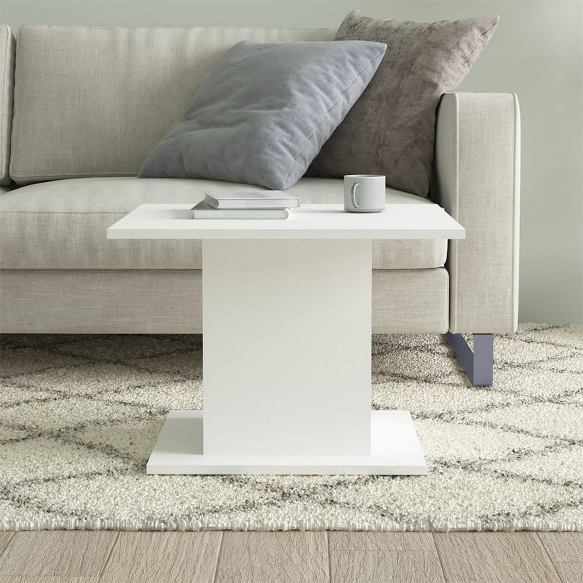 COUCHTISCH Weiß 55,5x55,5x40 cm Holzwerkstoff - Weiß, Holzwerkstoff (55.5/55.5/40cm) - furnicato